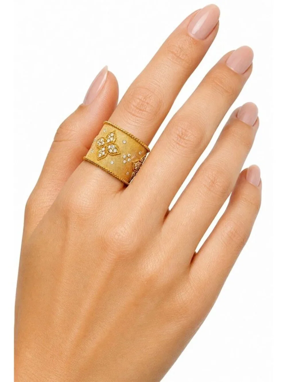 Created White Sapphires Ring 14k Yellow Gold Plated (.925)